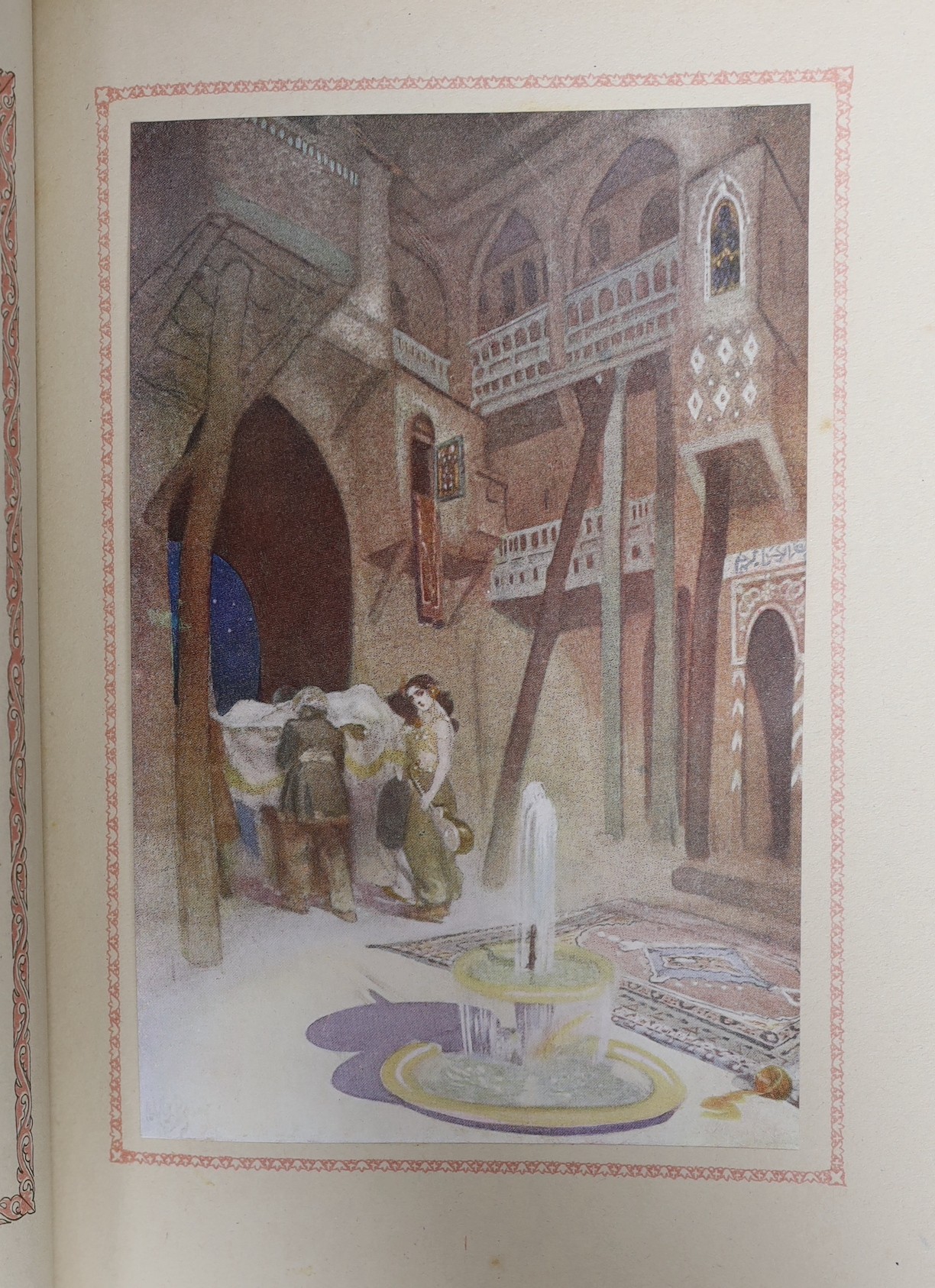 Pogany, Willy (illustrator) - Rubaiyat of Omar Khayyan, 4to, tooled olive green morocco gilt, with 24 tipped-in coloured plates, top edge gilt, remainder untrimmed, George G Harrap & Co., London, [1909]